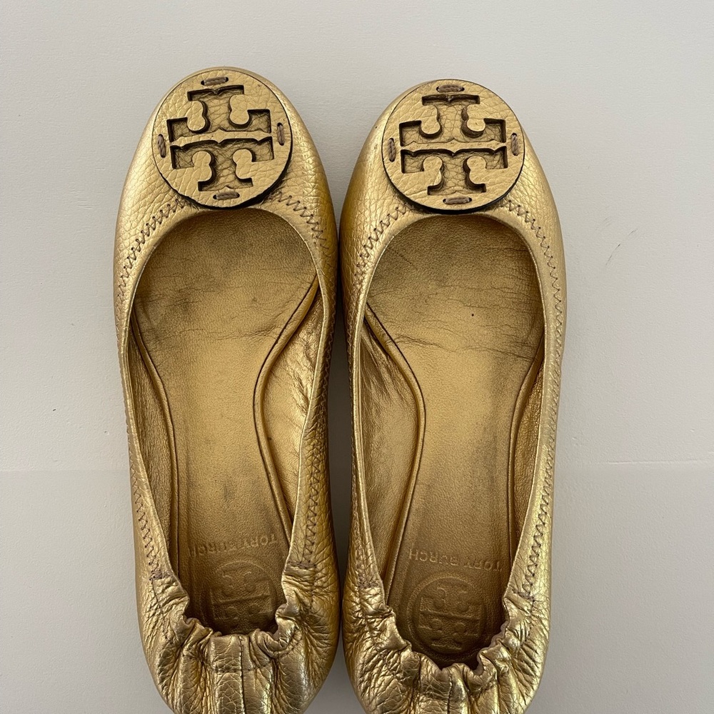 Tory Burch gold flat